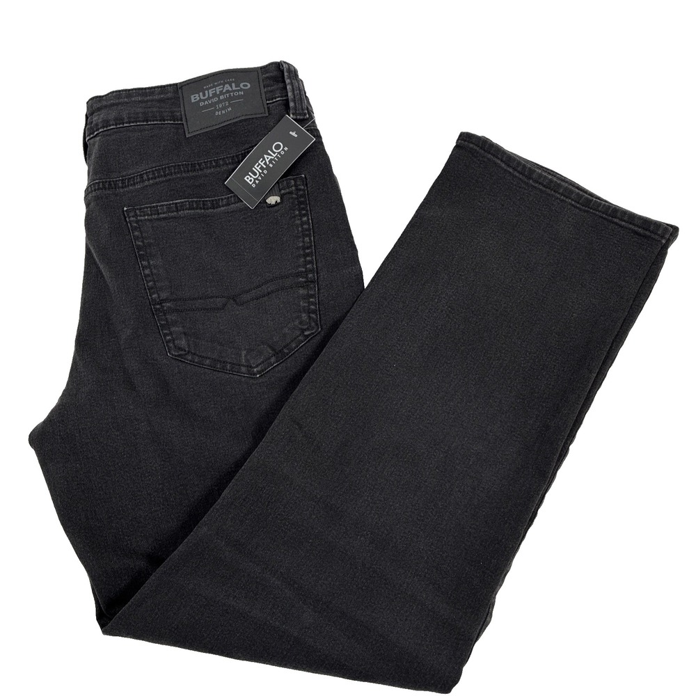 New Mens Buffalo David Bitton Relaxed Straight Driven Jeans Size 33x30 NWT Black